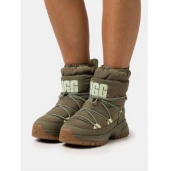 ✨NEW✨ UGG YOSE PUFFER MID BURNT OLIVE TEXTILE WATERPROOF WOMEN'S BOOTS - Picture 10 of 10